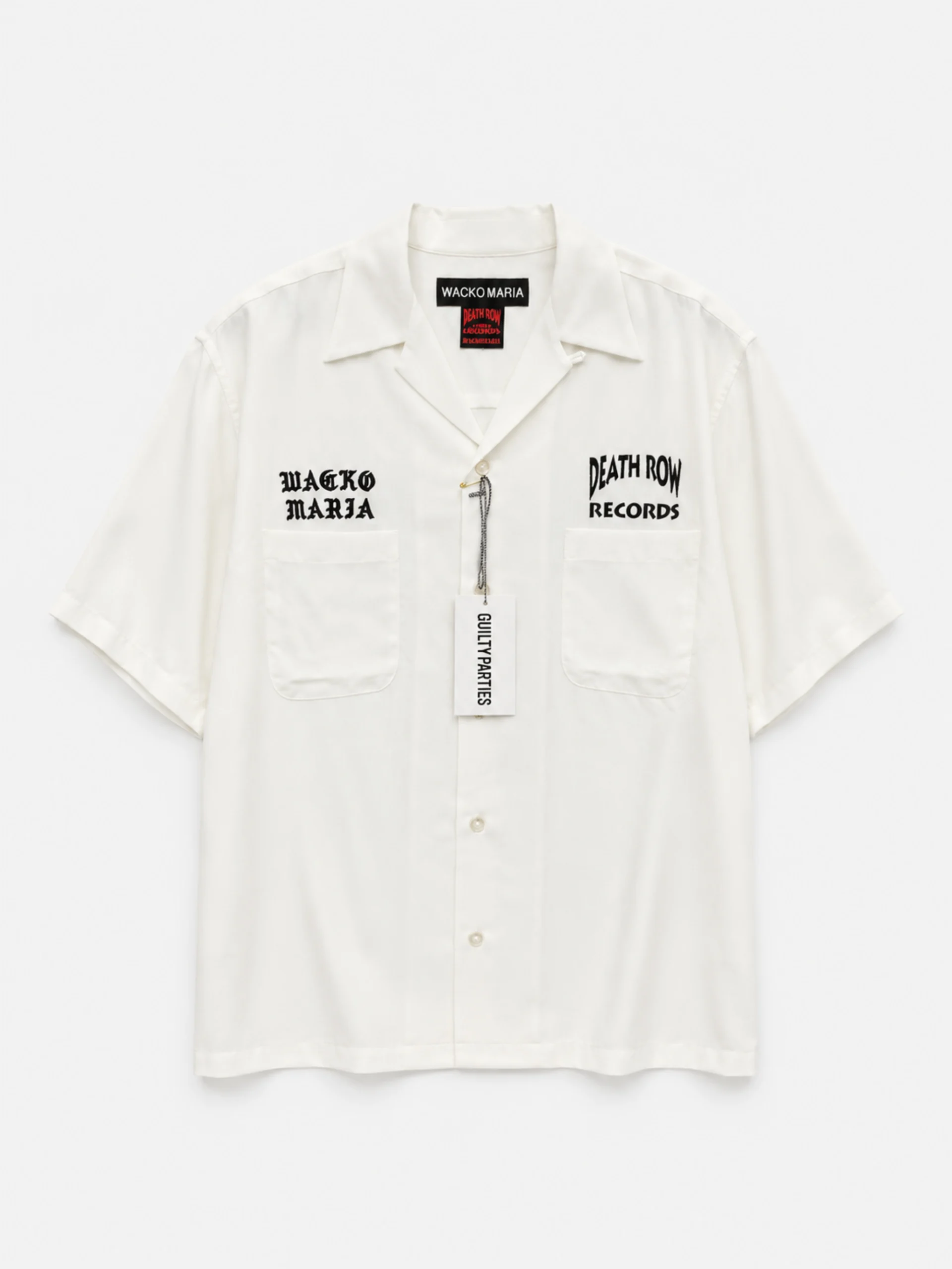 WACKO MARIA × DEATH ROW RECORDS 50'S Open Collar Shirt - White