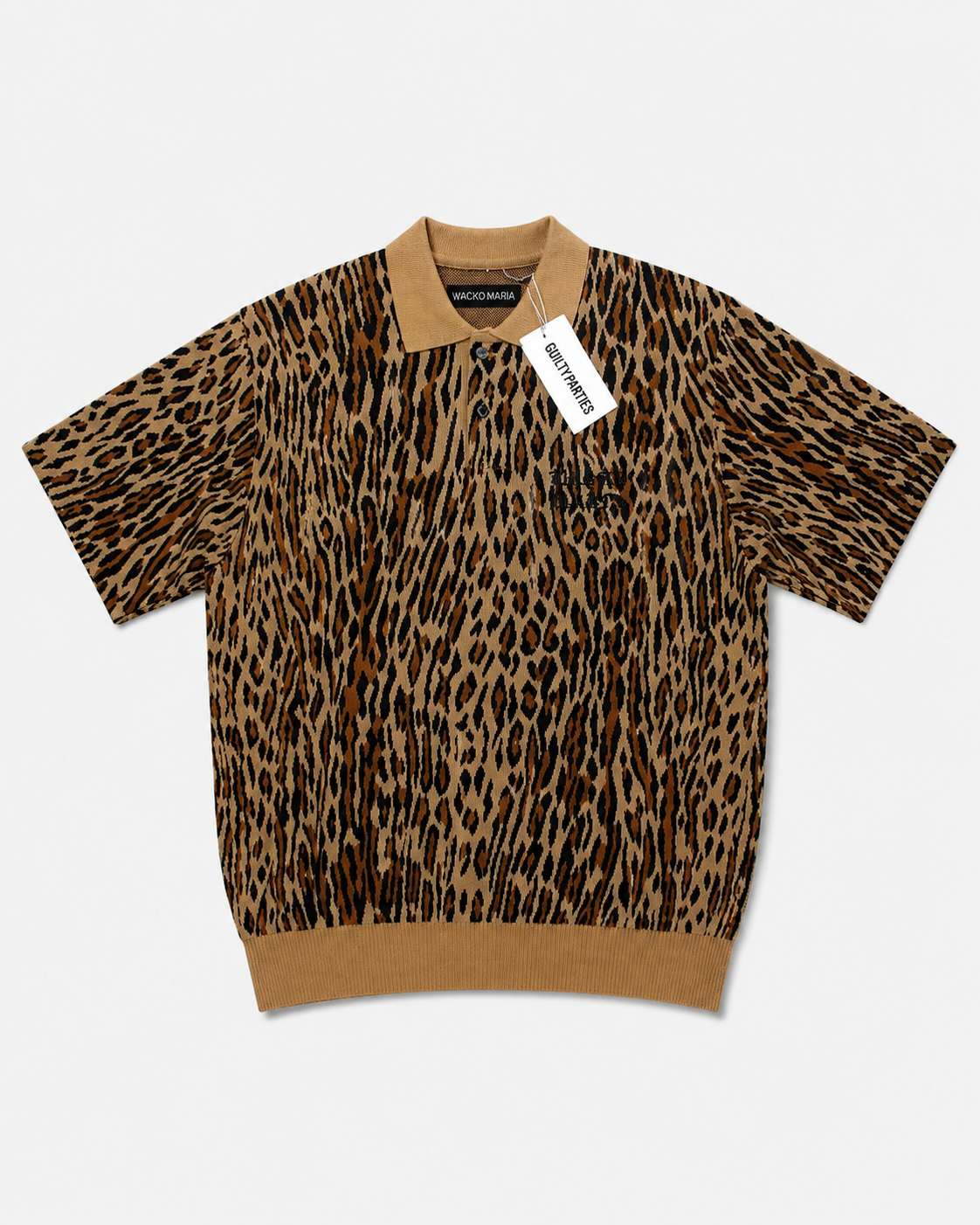 「WACKO MARIA Leopard Knit Polo Shirt / 豹紋針織Polo」