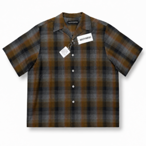 S__58826781_0 WACKO MARIA OMBRE CHECK OPEN COLLAR SHIRT (TYPE-1)【GRAY】