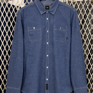 VANS Chambray Denim Work Shirt 藍灰色工裝襯衫 XL
