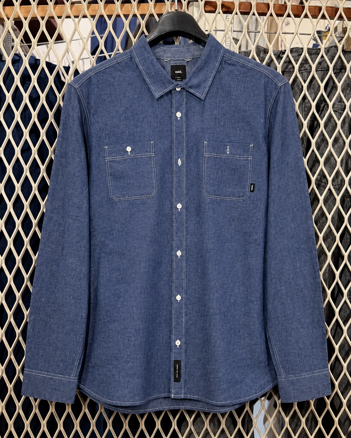 VANS Chambray Denim Work Shirt 藍灰色工裝襯衫 XL