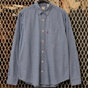 Levi’s Blue Textured Shirt 藍色暗紋休閒襯衫 L