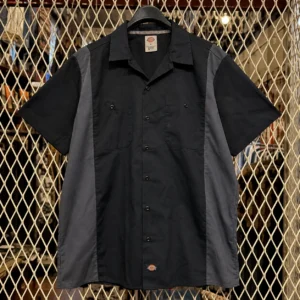 Dickies Two Tone Work Shirt 黑灰拼色短袖工裝襯衫 L