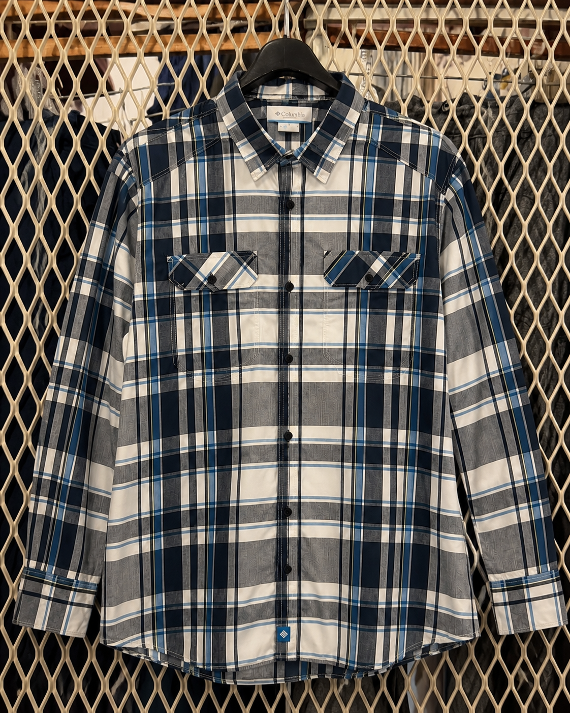 Columbia Plaid Outdoor Shirt 藍灰白格紋戶外長袖襯衫